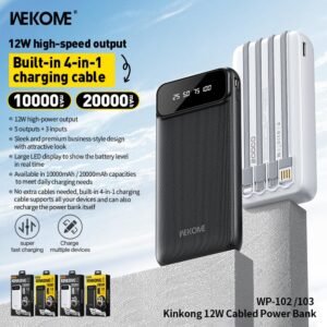 Wekome WP-102 15000mAh Multi-Cable Power Bank
